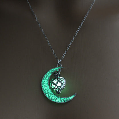 Hollow Luminous Stone Gem Charm Jewelry Pendant Necklace Gifts