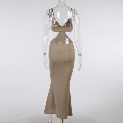 Strap Sexy Backless Maxi Dress Summer Holiday Women Dresses Hollow Out Dress Sundress