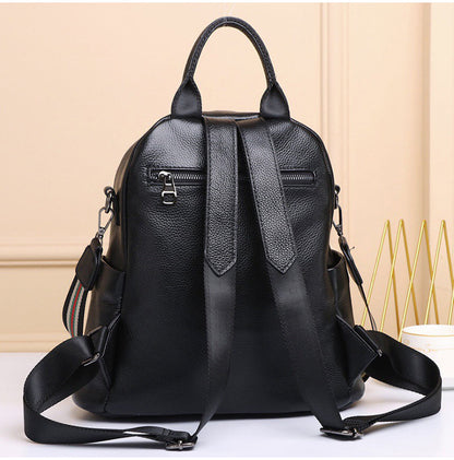 Genuine Real Cowhide Leather Backpack High Quality Women&