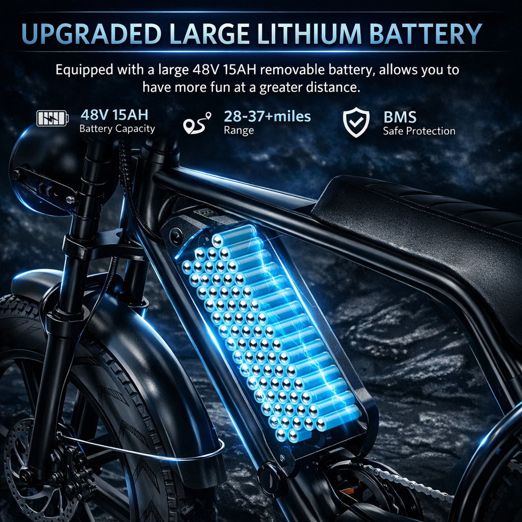V8 Fat Tire Electric Bike for Adults (1000W–1500W)