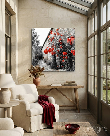 Red Roses Glass Wall Art