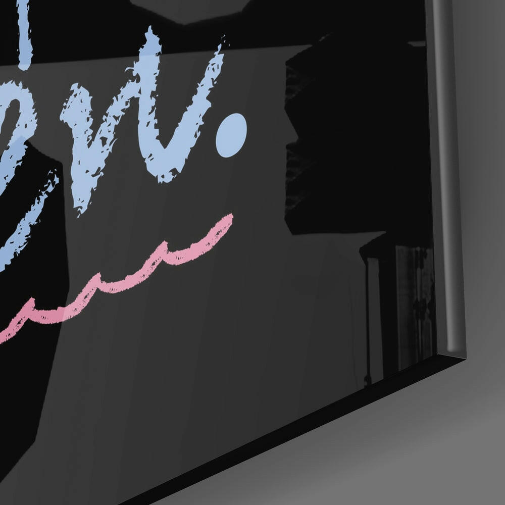 Dream Big Work Hard Chalk Quote Glass Wall Art