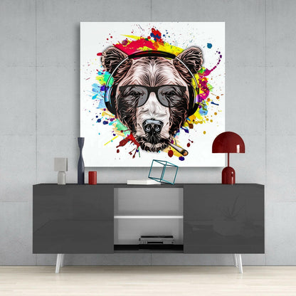 Bear Glass Wall Art