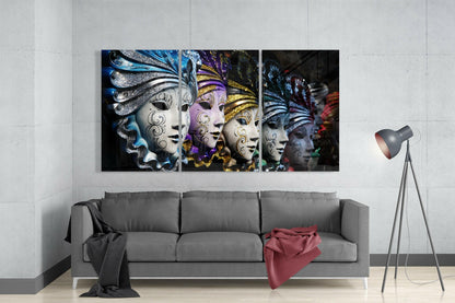 Venetian Masks Mega Glass Wall Art