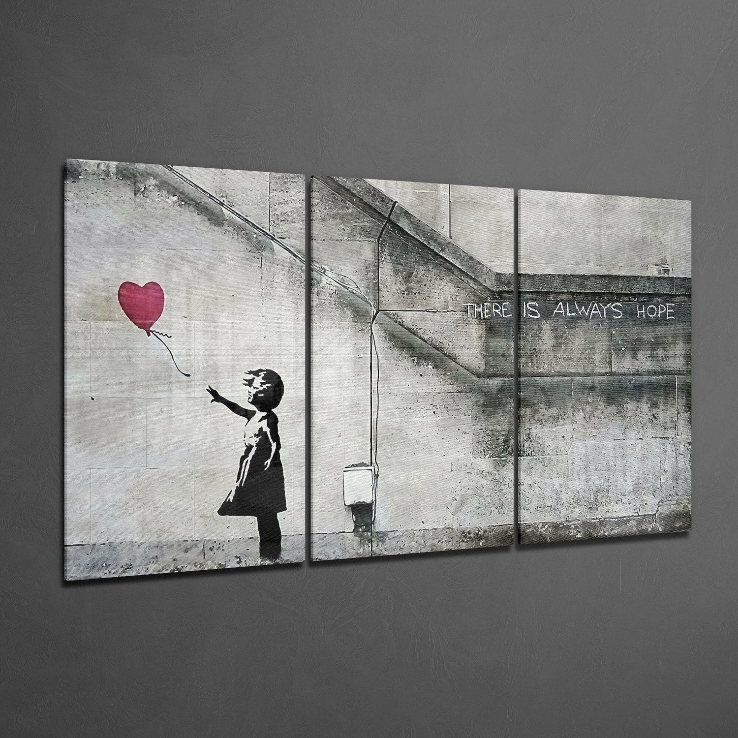 Heart Balloon Street Stencil Glass Art