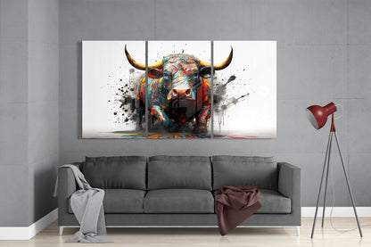 Bull Mega Glass Wall Art