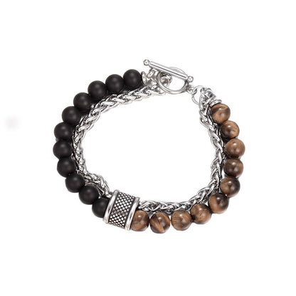 Obsidian beaded bracelet