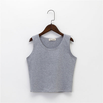 Bottoming sleeveless suspender sports midriff-baring vest
