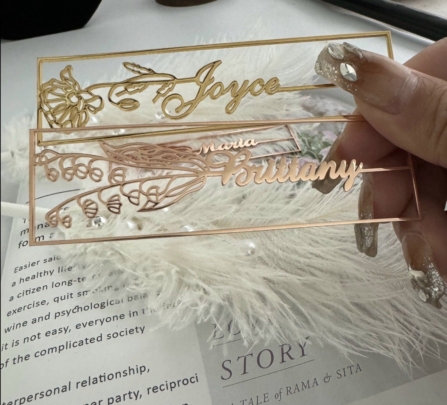 customized birthday flower name bookmark