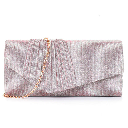 Flash material wrinkle zipper bag cover handbag