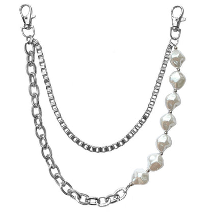 Irregular pearl double chain