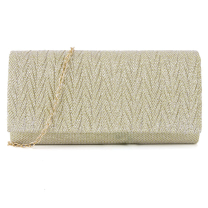 Fantasy shiny pleated clutch bag