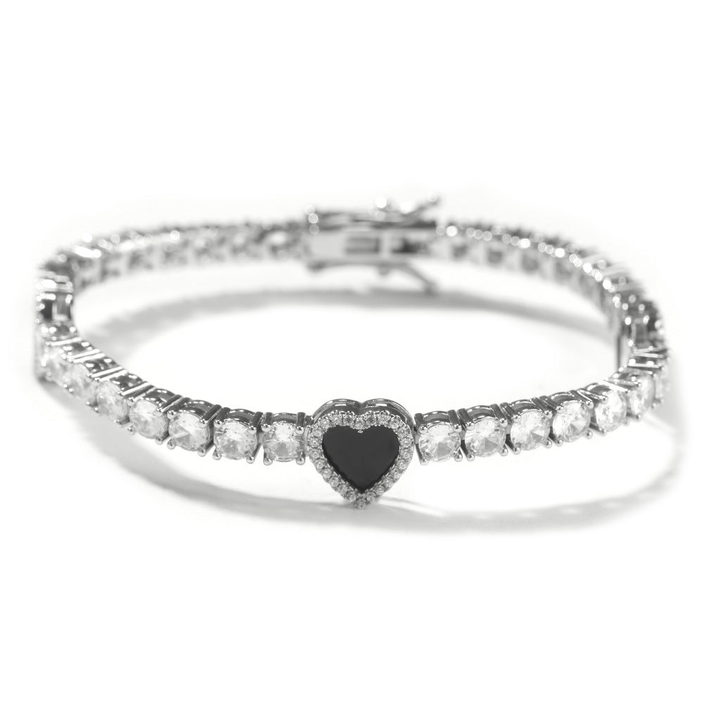 Colorful love tennis chain high-end zircon necklace bracelet