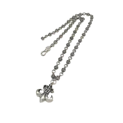 Retro personalized anchor scout flower pendant cross chain necklace