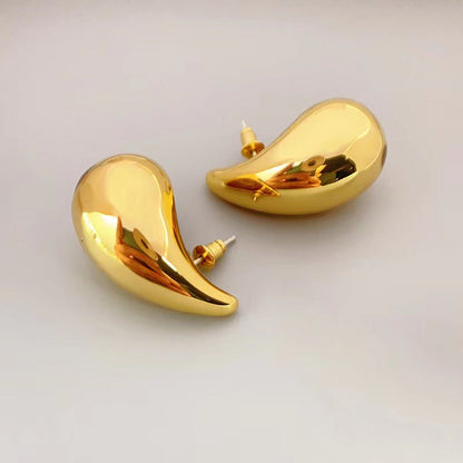 18K Gold Water Drop Earrings Simple Personality Ear Jewelry