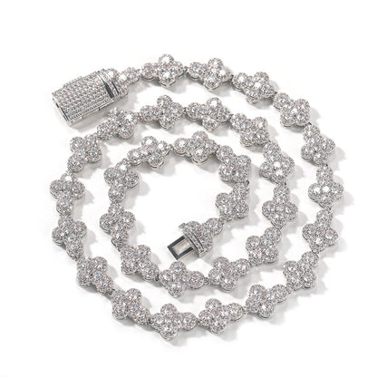 mens gold cross moissanite chain necklace