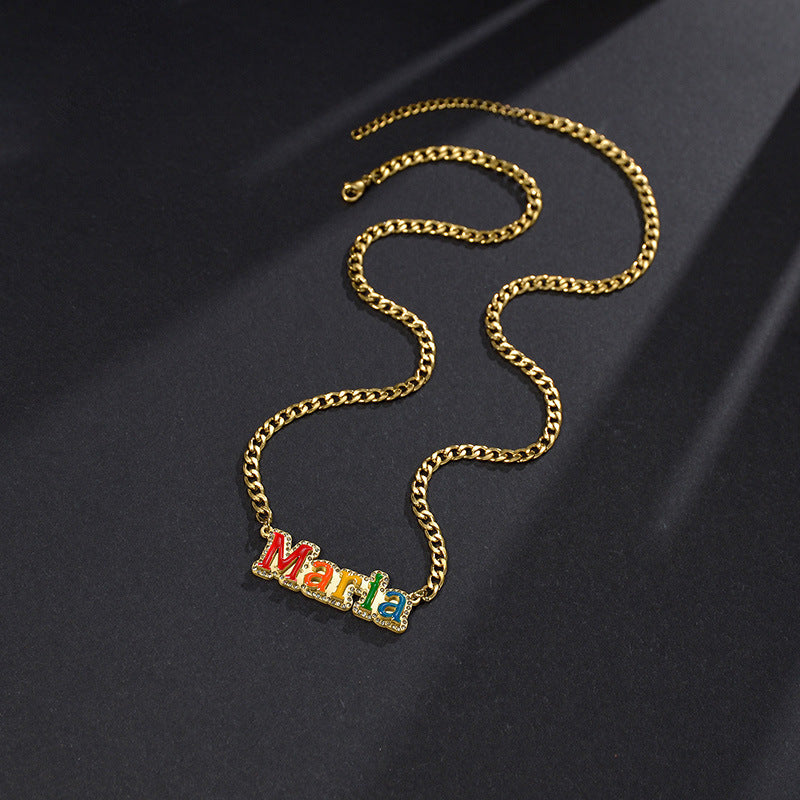 Welding dripping name necklace