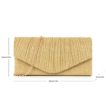 pleated striped veil flashing material handbag