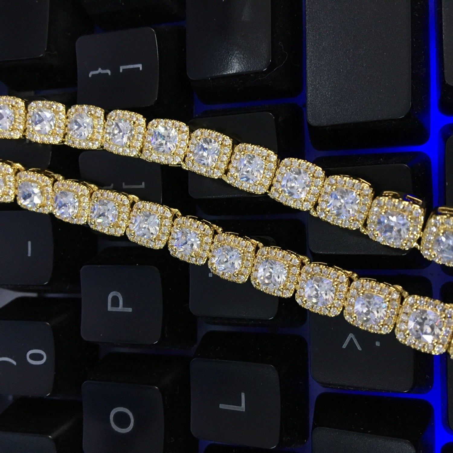mens gold Gold Plated Rock Candy Chain necklace