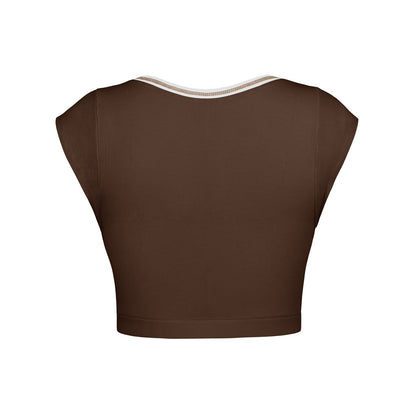Slim Fit Ultra Short Sexy Spicy Girls Top Knitted Thread T-shirt