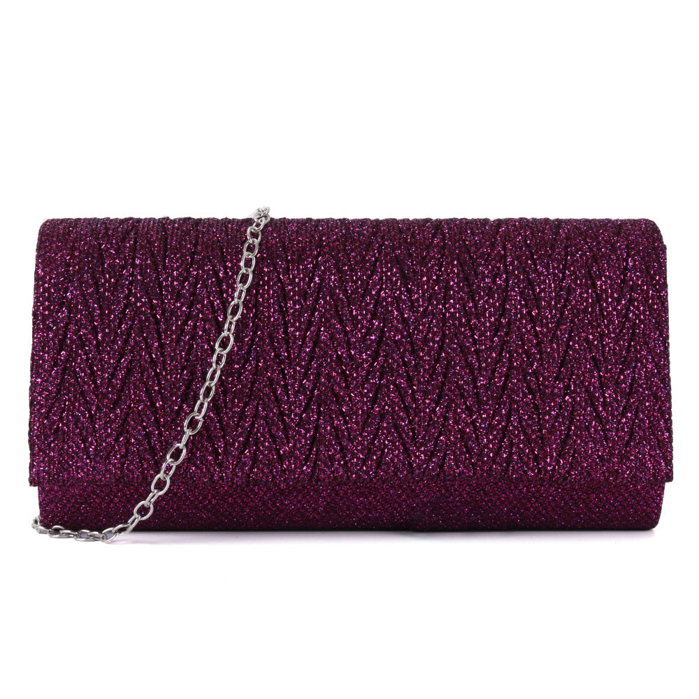 Fantasy shiny pleated clutch bag