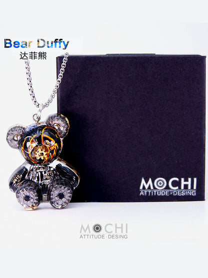 Creative Cyberpunk Duffy Bear Couple Necklace Sweatshirt Pendant