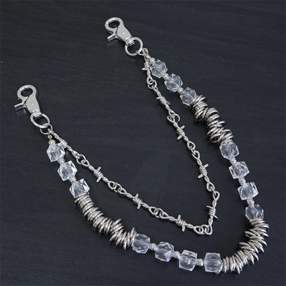 Retro fashion thorn shaped pearl bag chain