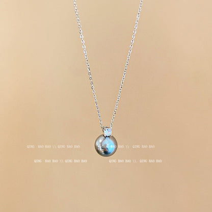 Titanium steel pearl clavicle necklace