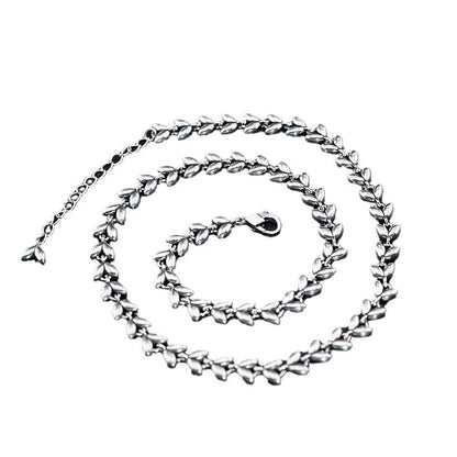 Simple wheat ear heart necklace