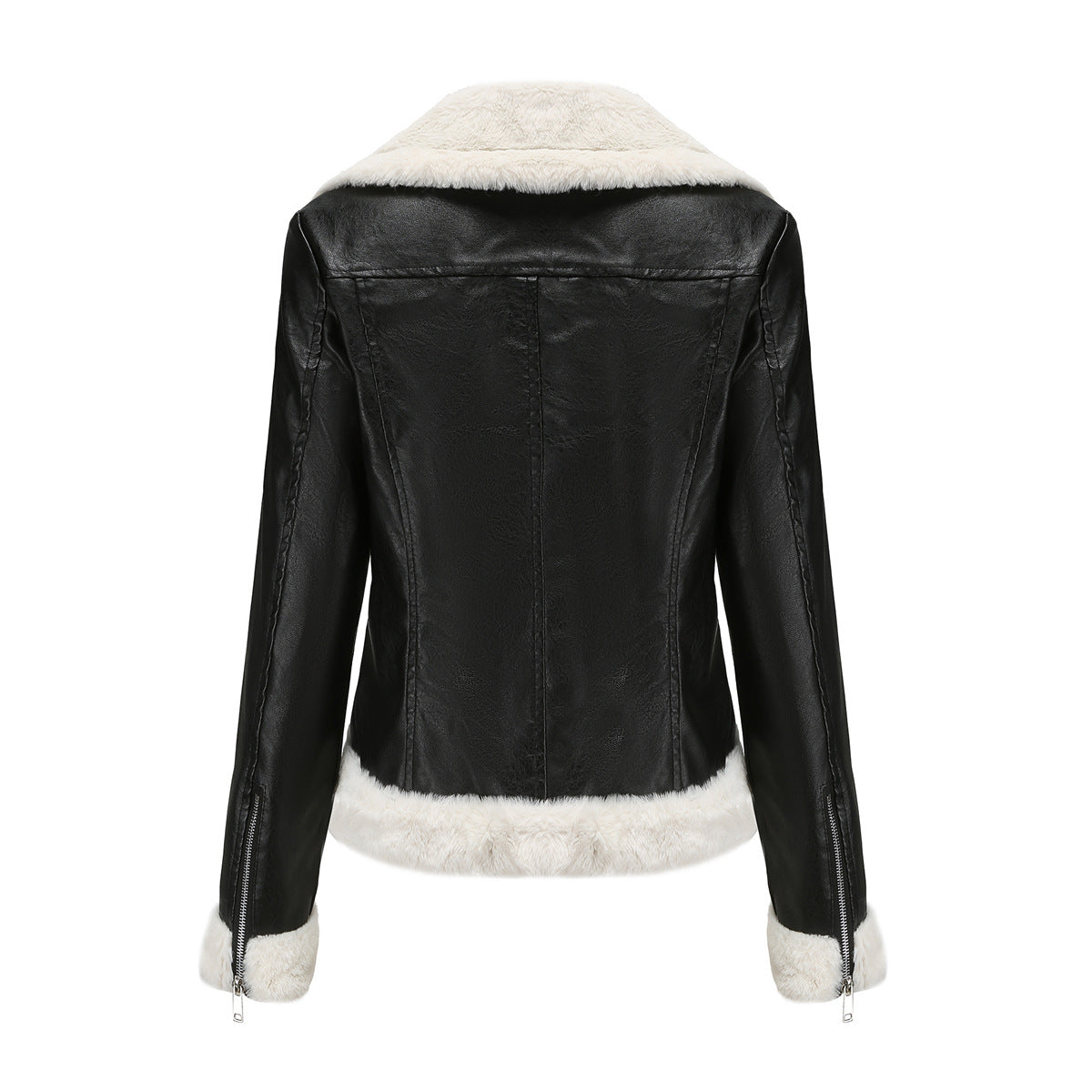 Autumn and winter fleece leather women&