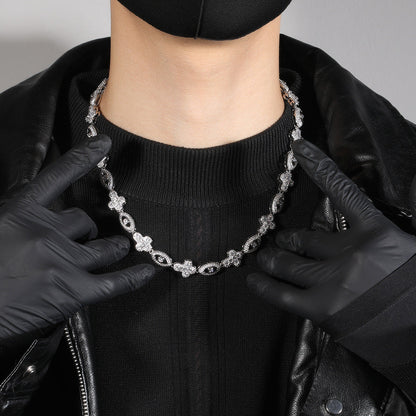 Diamond eye cross high-end feeling necklace
