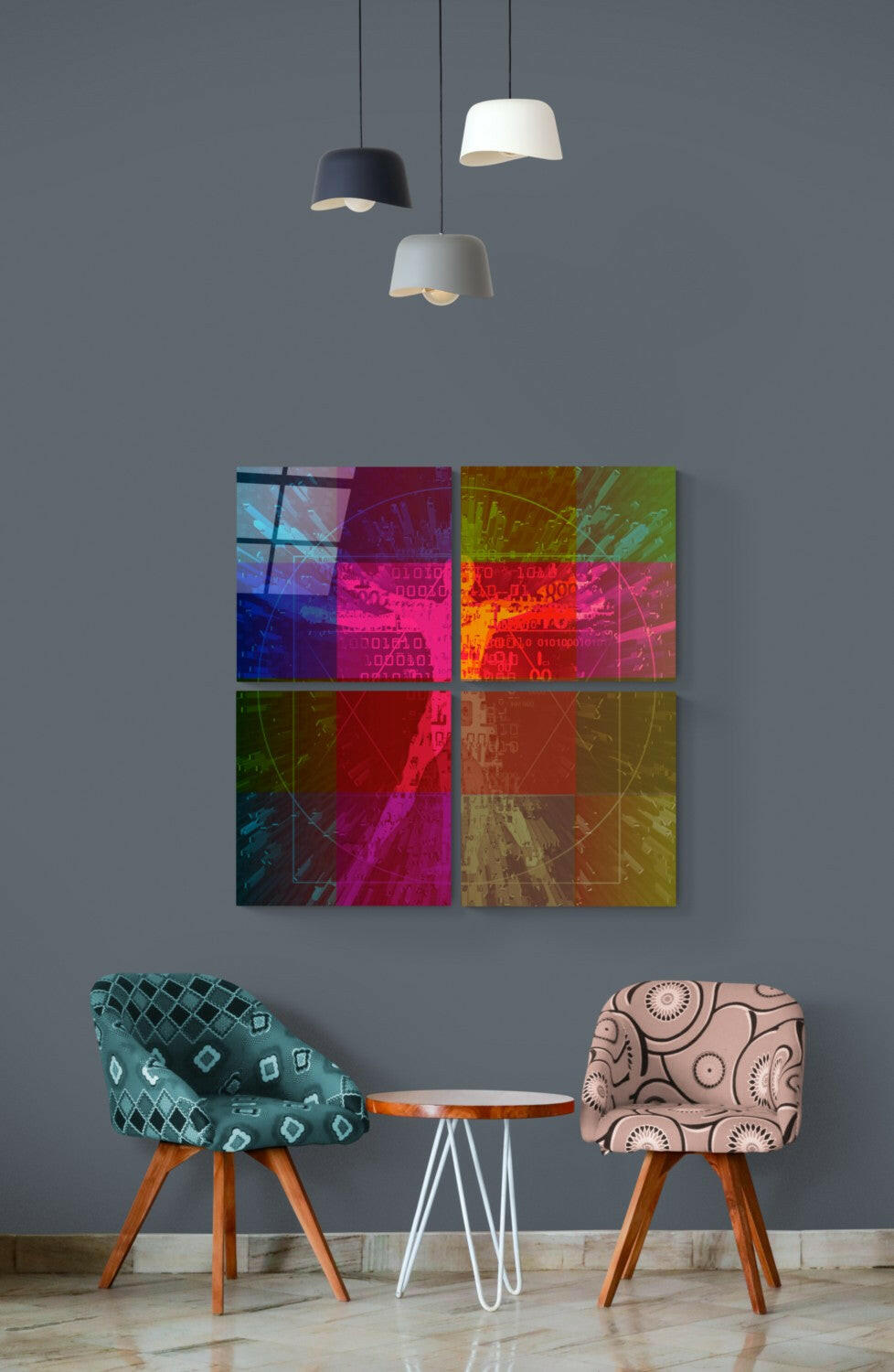 Colorful Touch Quadro Glass Wall Art