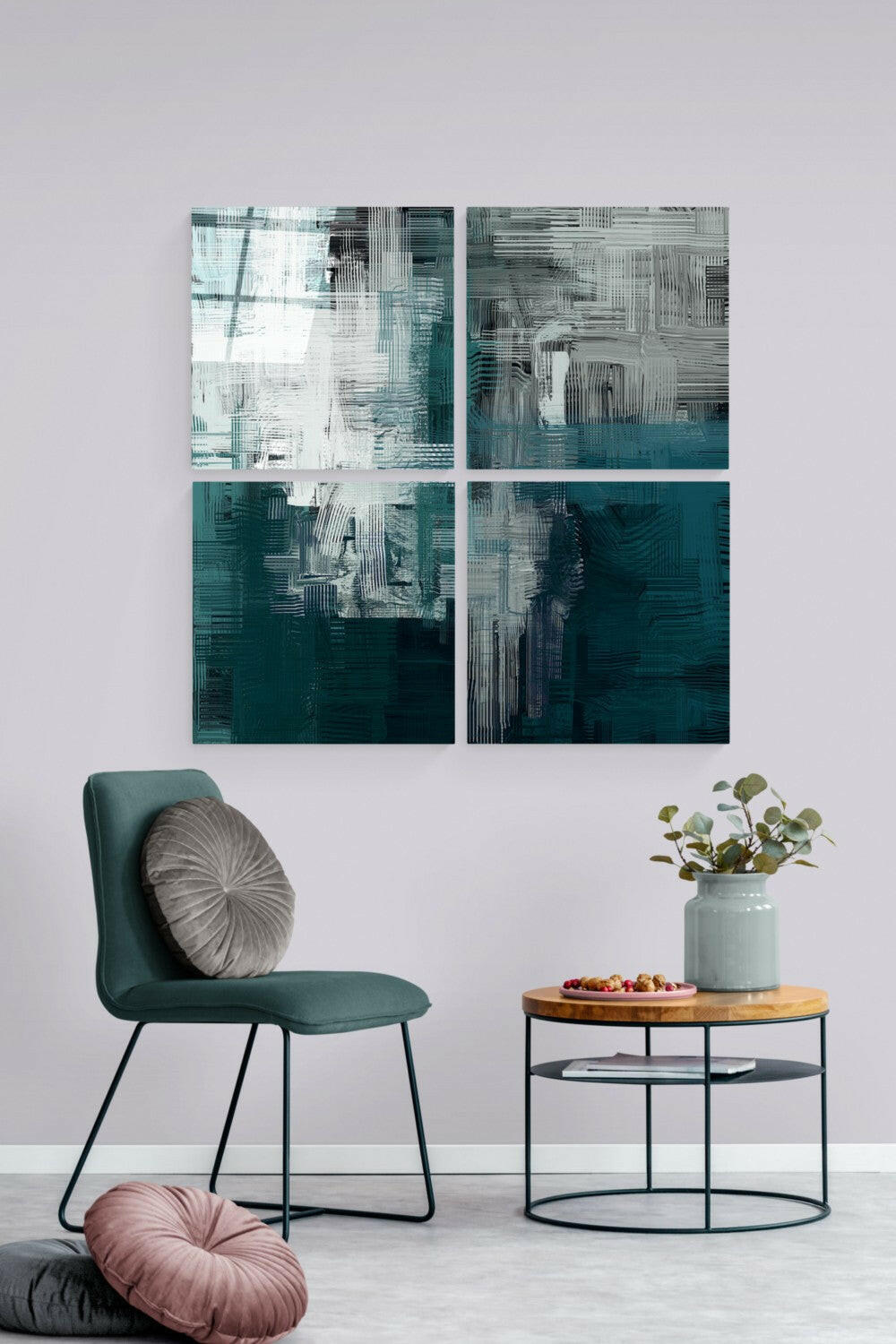 Green Quadro Glass Wall Art