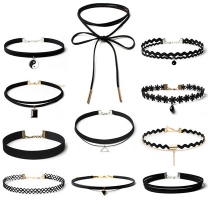 Velvet Choker Necklace for Women Lace Necklace with Pendants Gothic Girl Neck Jewelry