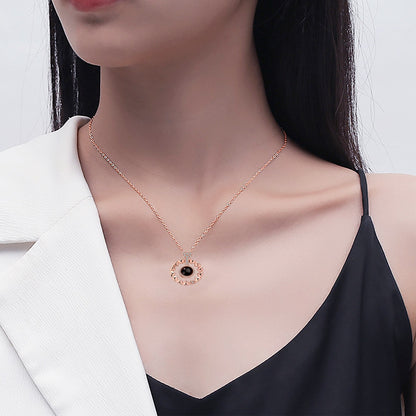 Love projection necklace with customizable photos Necklace Heart Pendant