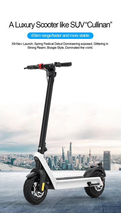HX X9 PLUS Electric Scooter - Foldable, 60-80km Range, Unisex