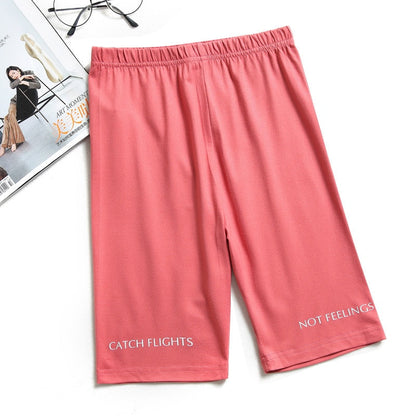 Shorts Thin Fitness Casual High Waist Biker Short Summer Slim Knee-Length Bottoms Streetwear