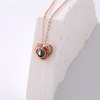 Customized photo necklace Projection Necklace Pendant For Lover Girlfriend