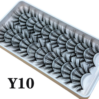 Strip Lashes 10-pairs Fluffy Mink Lashes 3D False Volume Eyelashes