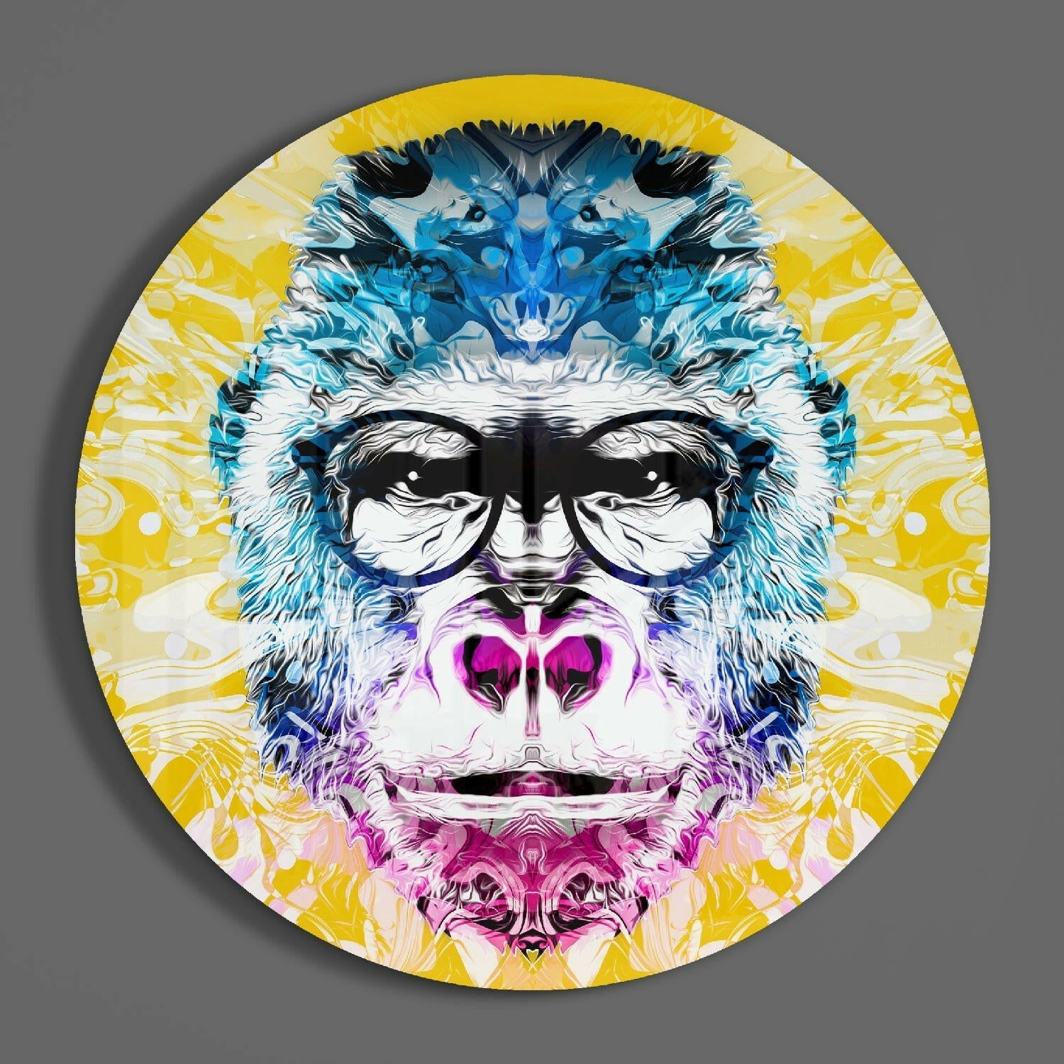 Philosopher Gorilla Glass Wall Art