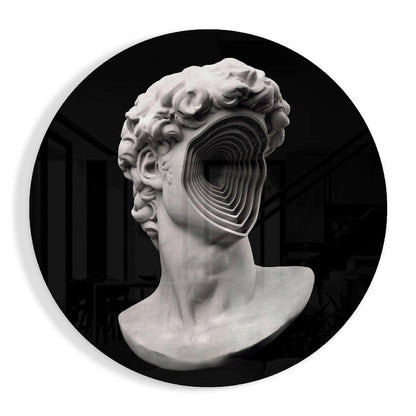 Spiral Face Statue Glass Wall Art