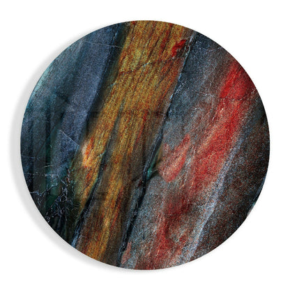 Golden Red Mineral Stone Glass Wall Art