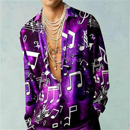Casual Minimalist Design Long Sleeve Shirts Autumn Fashion Printed Pattern men&