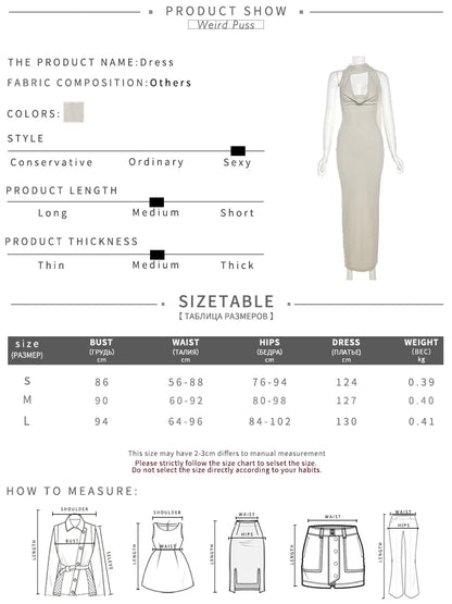 Backless Halter Evening Dress With Scarf Hollow Back Split Skinny