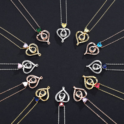 Love with customizable photosProjection Necklace Pendant Jewelry For Lover Girlfriend