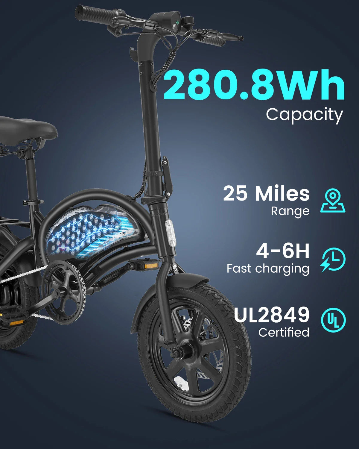 【1 Year Warranty】DYU D3F Electric Bicycle Peak 500W Motor 36V7.8AH Lithium Battery Electric Bike,20mph city E-bike UL2849
