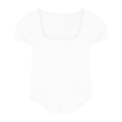 Pure Color Slim Short Sleeve Tees Women 2022 Summer Y2k Crop Fashion Sexy Blouse