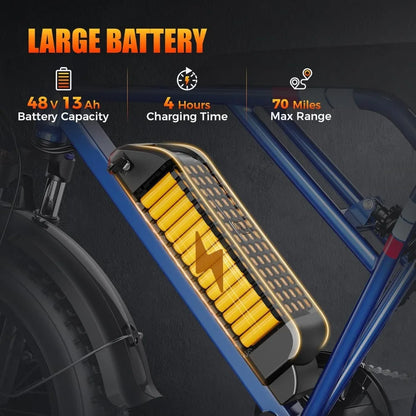 eBike Boys 1200W Peak Electric Bike - Powerful 20-Inch Motor