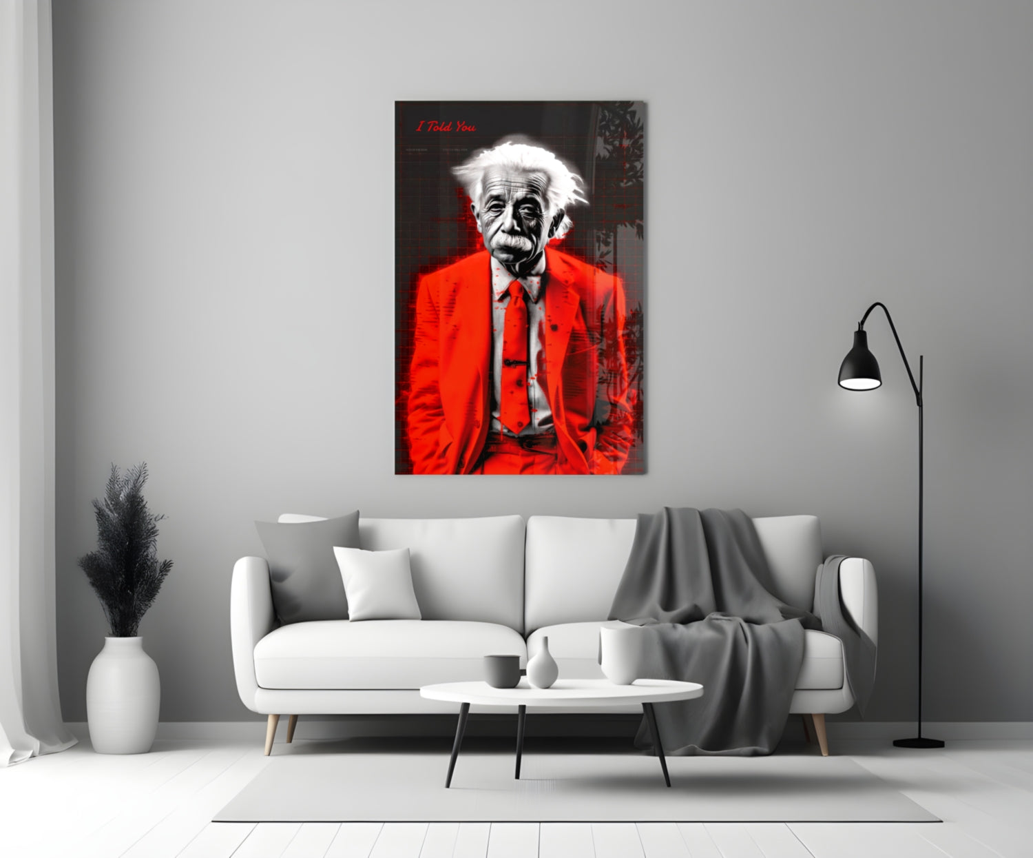 Red Suit I Told You Professor Glass Wall Art