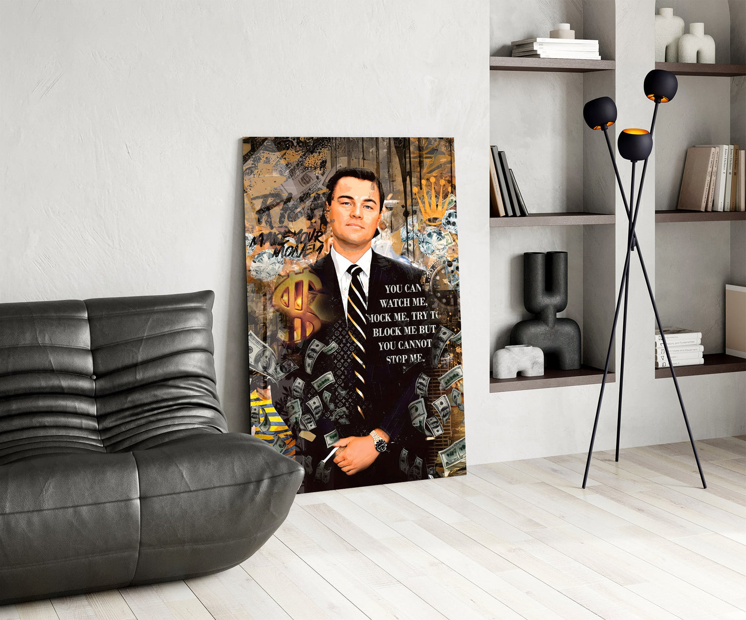 Wolf in a Suit Glass Wall Art || Designer Collection